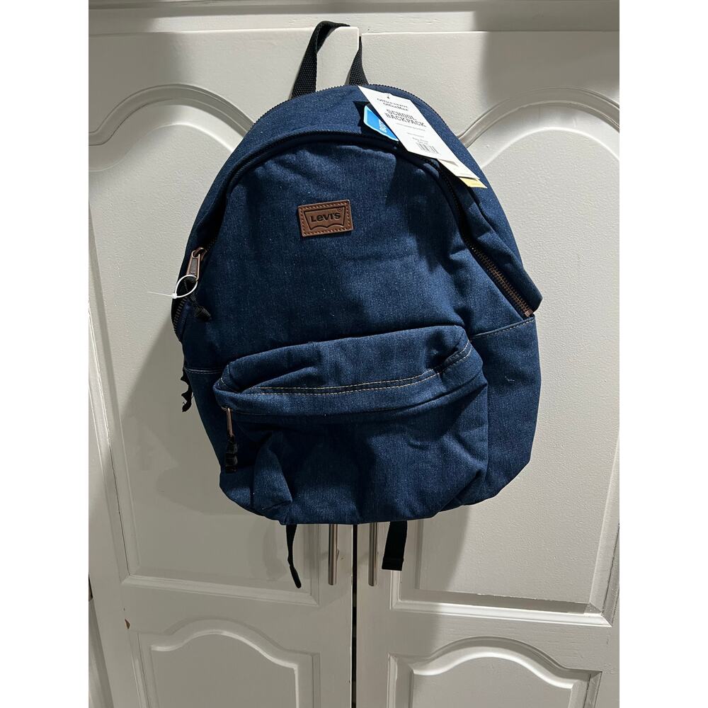 Levi’s Classic Everyday Backpack Del Rey Gray Blue Red Logo One Size NWT